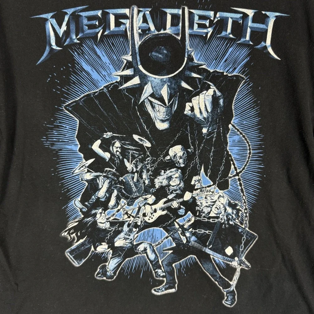 Megadeth Shirt Mens Large Black Dark Nights Death Metal DC Band Graphic Tee